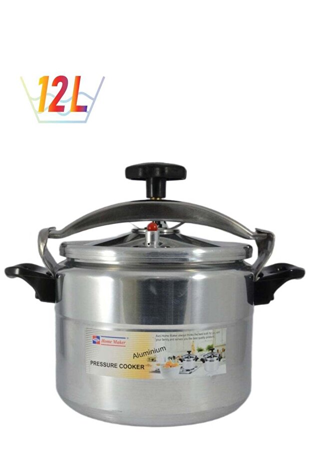 Aluminium Pressure Cooker With Induction Base - 28cm - 12 Liter Capacity - Grey