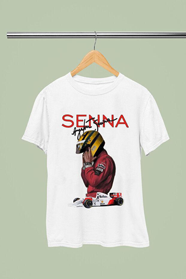 Ayrton Senna Printed Cotton Short Sleeve Regular Fit F1 T-Shirt