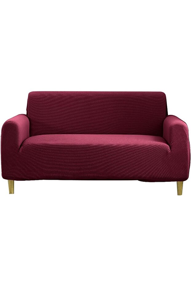 Thick Couch Covers Sectional Sofa Stretch Slipcover,Furniture Protector (145 x 185 cm, Burgundy)
