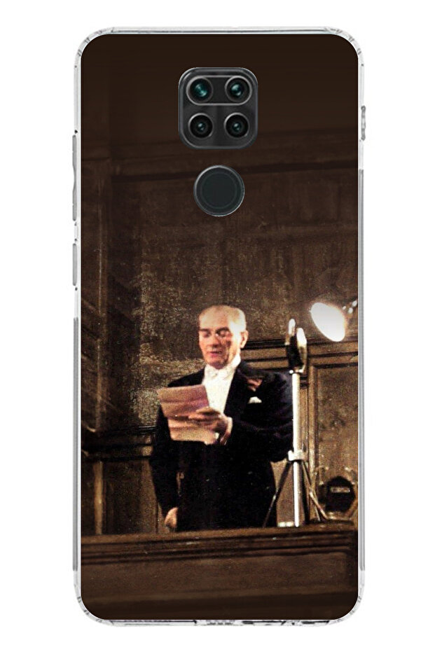 Redmi Note 9 Compatible Ataturk First Assembly Speech B Printed Silicone Case - 1