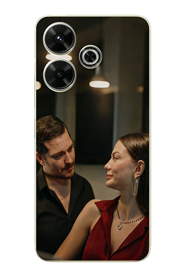 حافظة سيليكون متوافقة مع هاتف Redmi 13 - Eşref وNisan مطبوع - 1