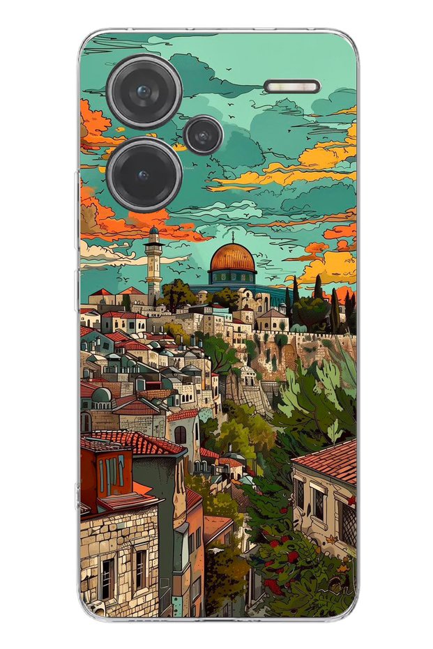Redmi Note 13 Pro Plus Compatible Free Palestine and Dome of the Rock Printed Silicone Case