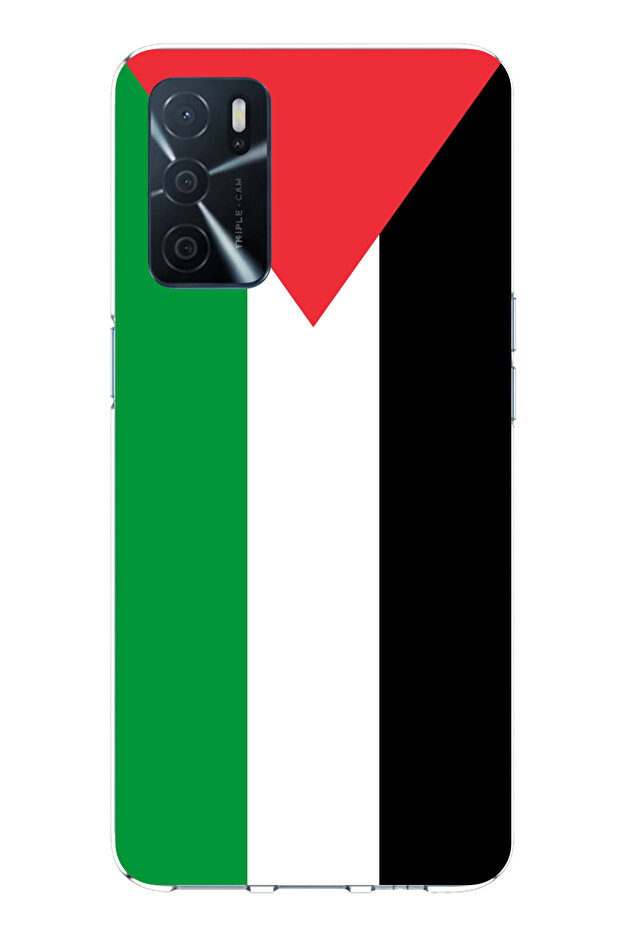 حافظة سيليكون متوافقة مع علم فلسطين مطبوع لهاتف اوبو A16 - 1