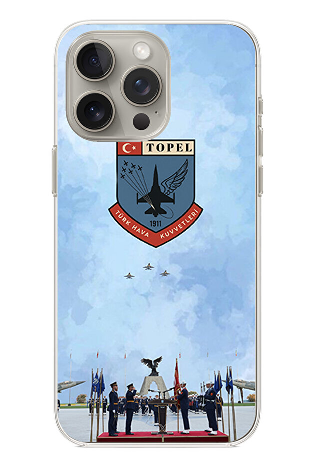 حافظة سيليكون متوافقة مع iPhone 15 PRO MAX من القوات الجوية التركية مطبوع - 1