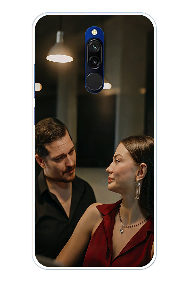 حافظة سيليكون متوافقة مع هاتف Redmi 8 - Eşref وNisan مطبوع - 1