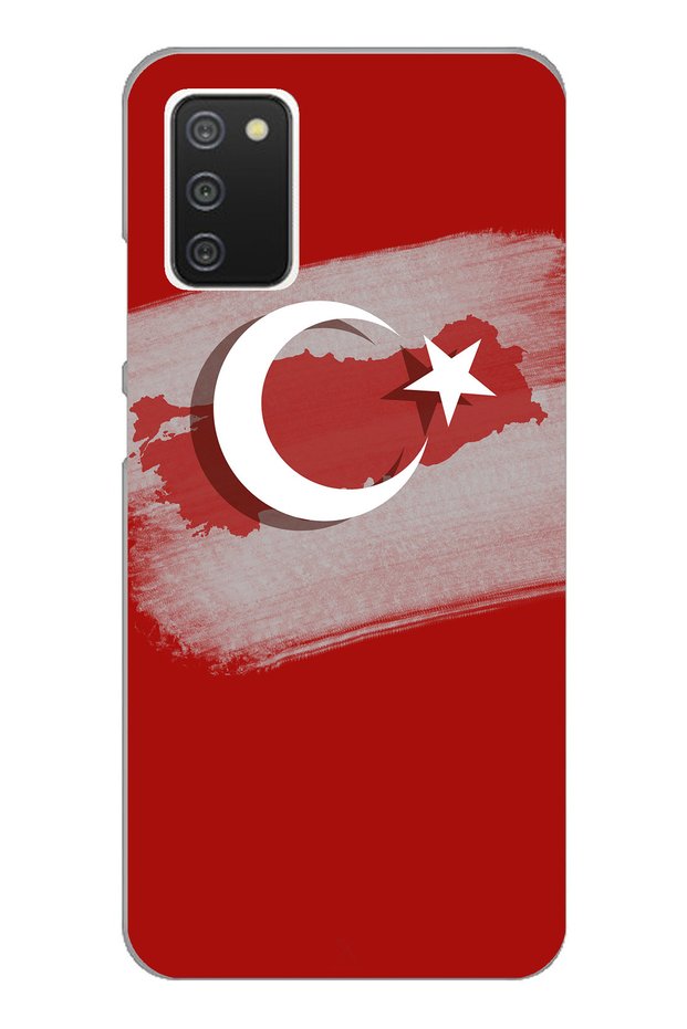 Samsung Galaxy A02S Compatible Turkey Map Detailed Turkish Flag Printed Silicone Case