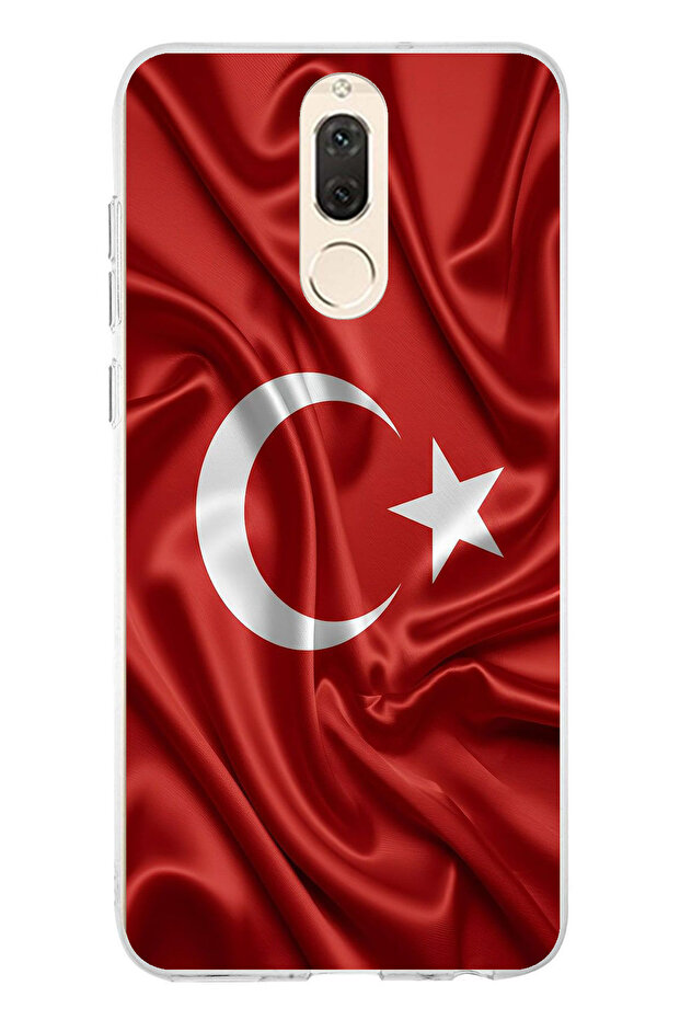 حافظة سيليكون متوافقة مع هاتف Huawei Mate 10 Lite بعلم تركيا مطبوع - 1