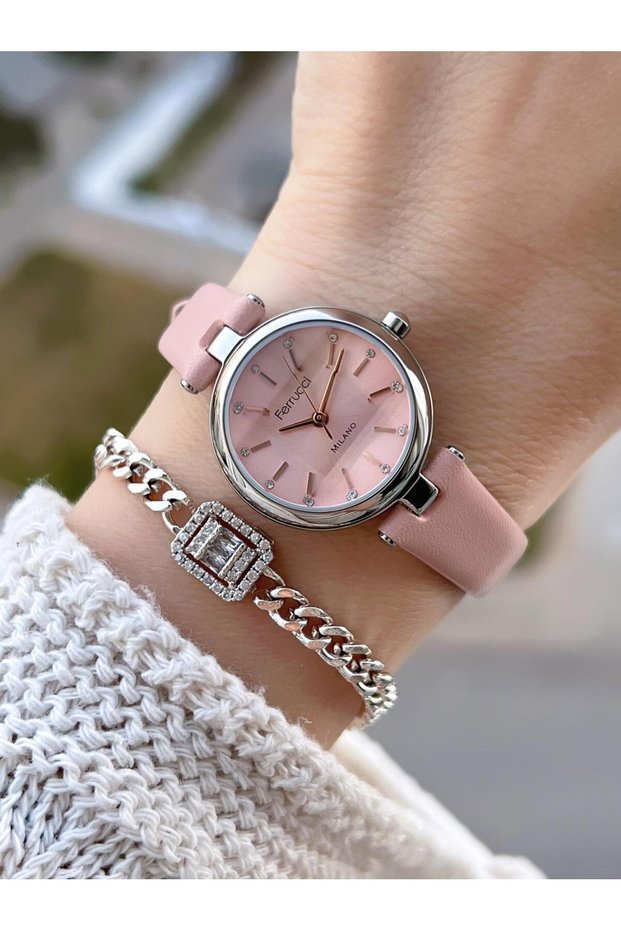Leather Cord Mini Vintage Series 2 Years Warranty 3 Atm Resistant Women Wristwatch+Bracelet 645P