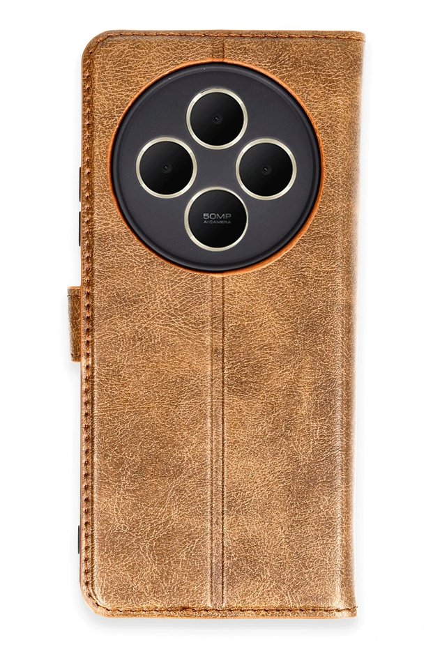 Xiaomi Redmi 14C Compatible Camera Protected Flip Leather Case with Stand and Card Holder