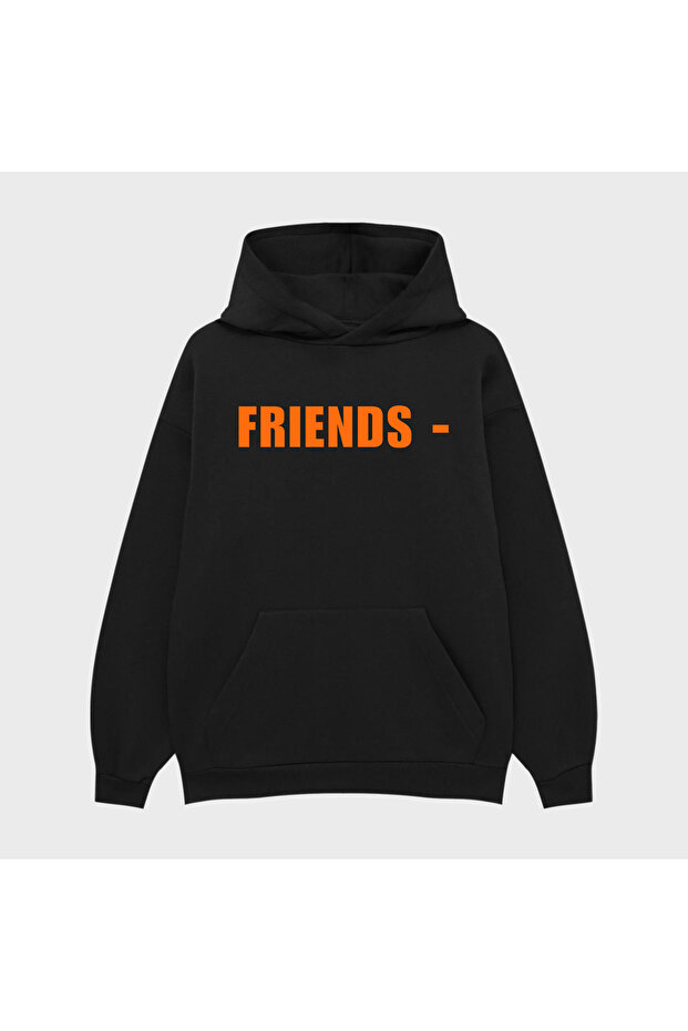 Unisex Vlone Orange Printed 3 Thread Sh Fleece-Lined Hoodie Sweatshirt