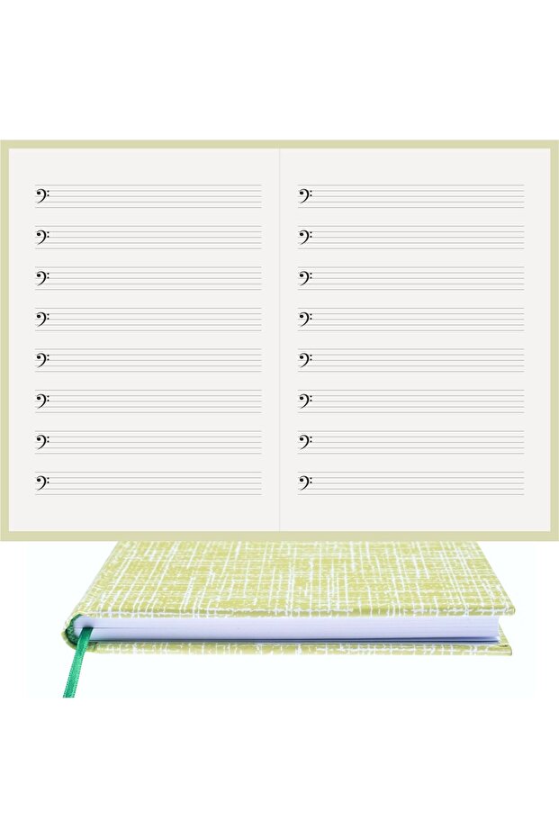 Music Notepad (Clefs in F) 100% Handmade, Hand-Sewn, 2026 Special Collection – Artistic Binding –A/5
