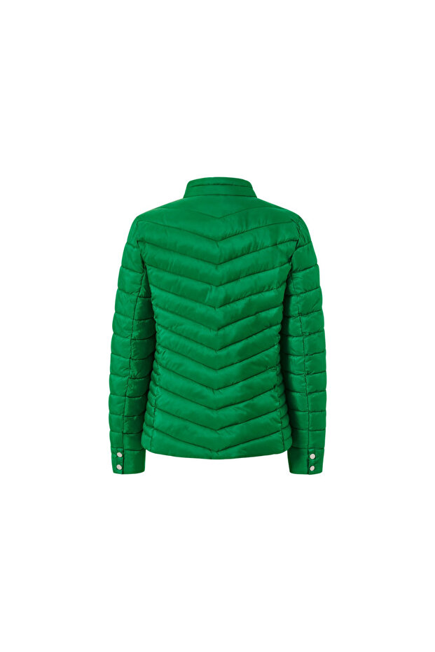 Kadın Kapitone Ceket, Yeşil - 4