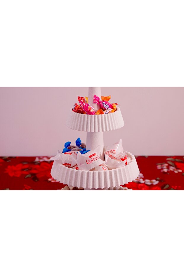 3 katlı kek şeker tatlı servis standı - 4