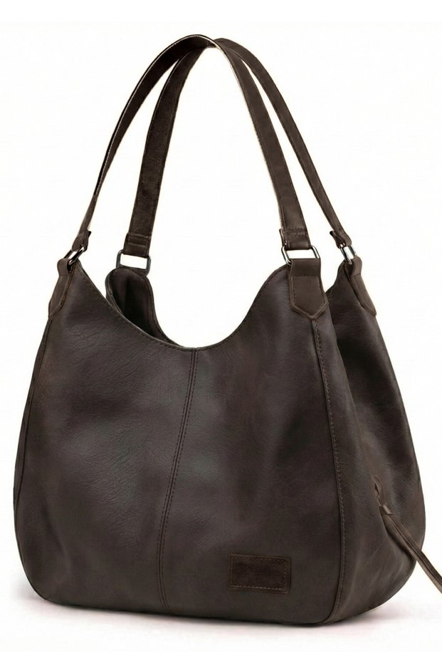 5086 Myra Women's Smoky Bitter Brown Pu Leather Casual Shoulder Bag Three Compartment Hobo Tote Handbag