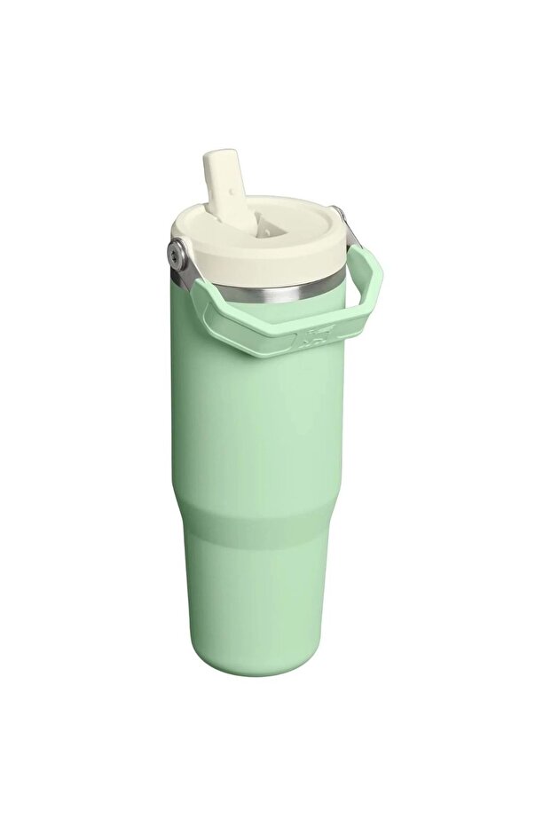 The Iceflow Flip Straw Thermos Cup with Straw 0.89 Lt Flask Green - 2
