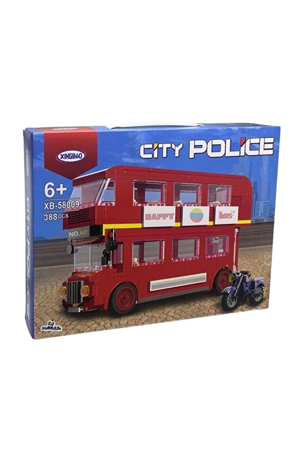 Two-Decker Bus Building Set 388 Pieces Educational and Detailed Block Construction Toy