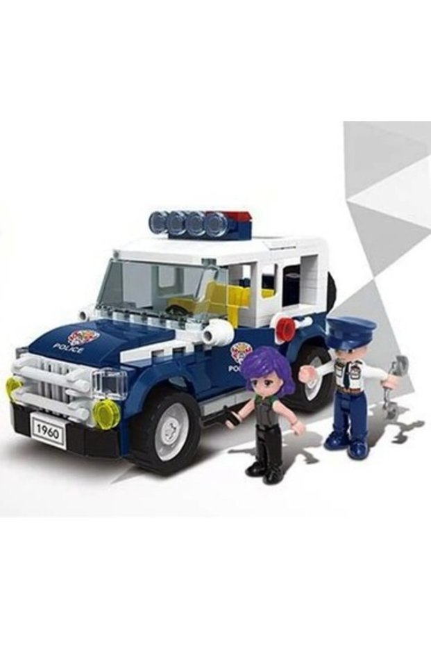 Toy City Police Jeep Building Set 185 Pieces Educational and Detailed Block Construction Toy