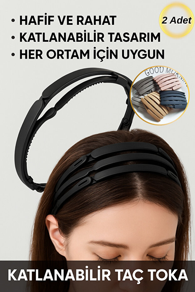2 Pieces Foldable Crown Hair Clip – Lightweight, Portable, Stylish and Comfortable Hair Band