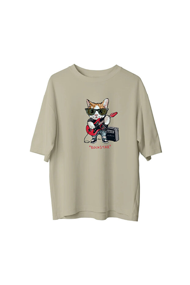 Rockstar Cat - Oversized T-Shirt