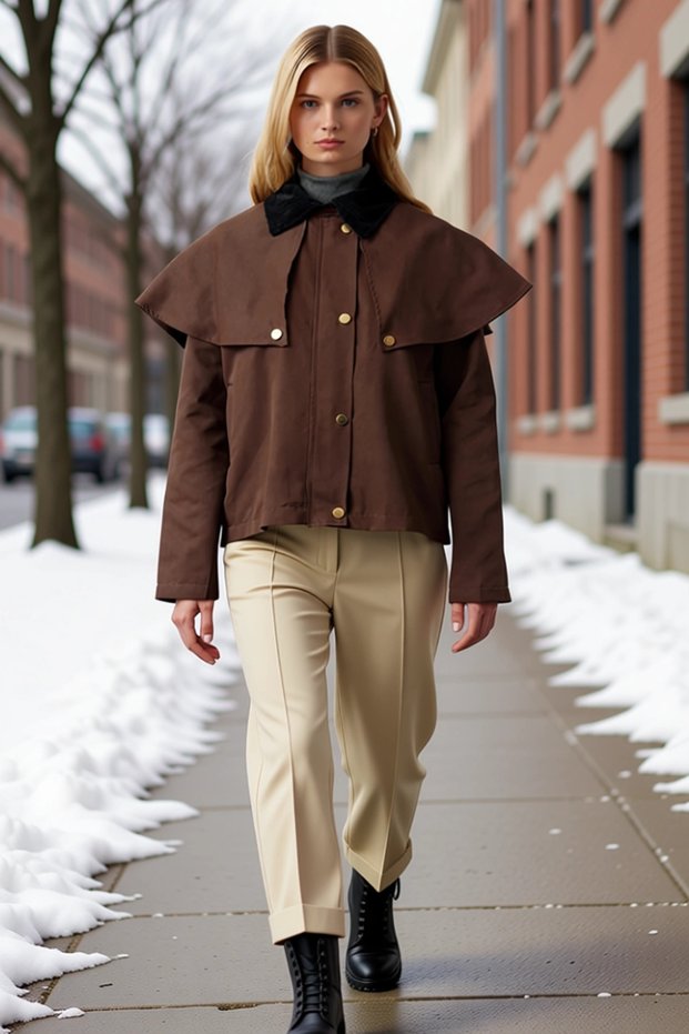 Women's Shirt Collar Low Sleeve Woven Gabardine Oversized Thin Cloak Jacket Coat Functional
