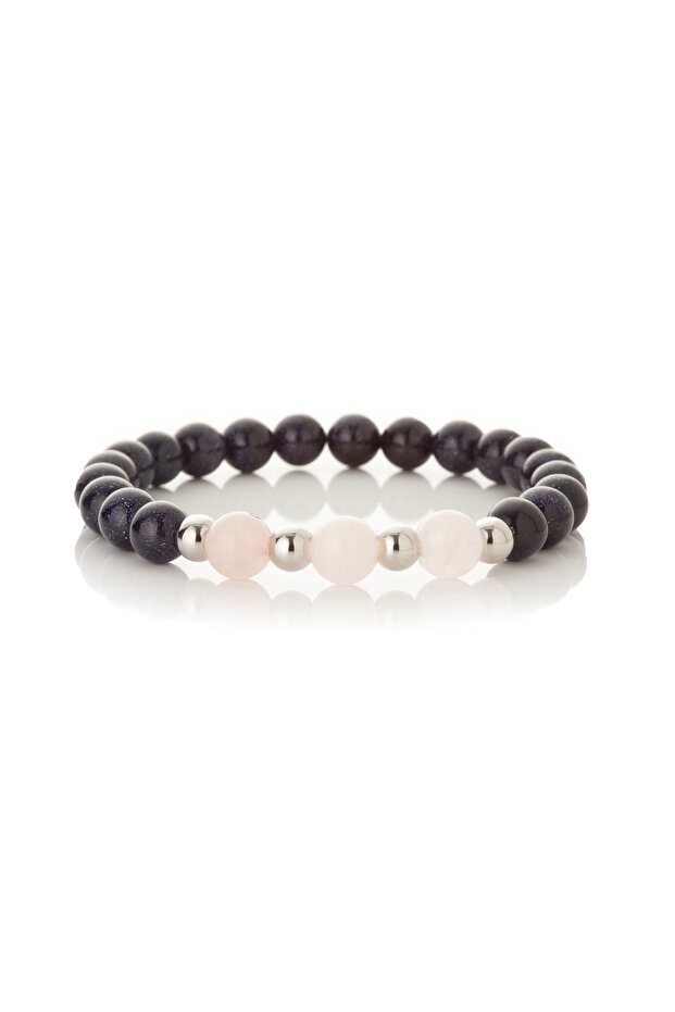 Relaxation, Calm, Energy Bracelet Real Star Stone - Pink Quartz Stone Mkt.1.101.13