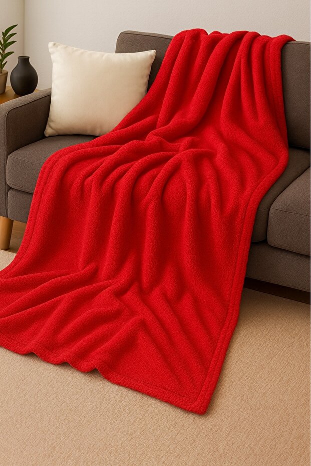 Red Fleece Tv Blanket 130X180 cm Single Plush Tv Blanket