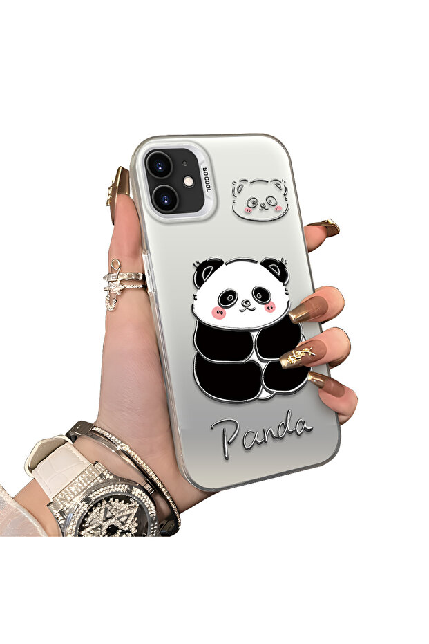 غطاء سيليكون متوافق مع هاتف iPhone 12 بنمط الباندا اللطيف ومقاوم للصدمات - 1