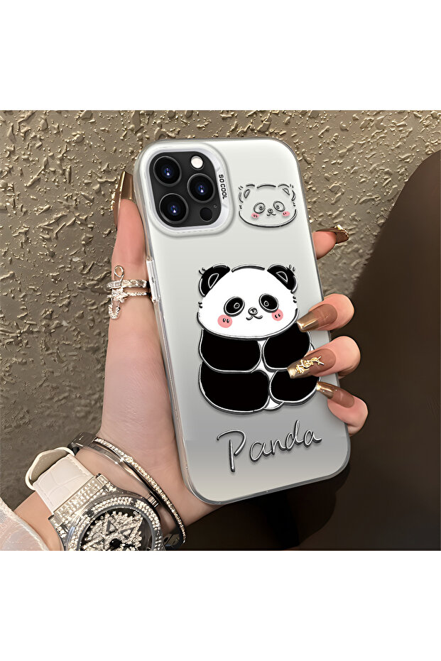 غطاء سيليكون متوافق مع هاتف iPhone 14 Pro Max بنمط الباندا اللطيف ومقاوم للصدمات - 4