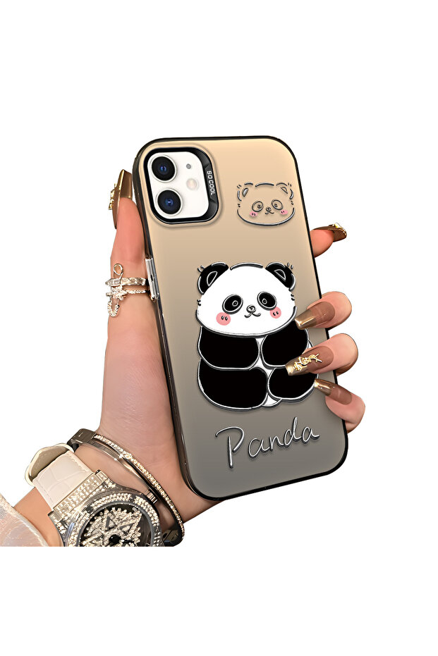 iPhone 12 Compatible Cute Panda Patterned Silicone Cover Shockproof Case - 1