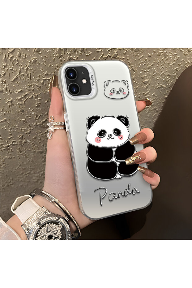 غطاء سيليكون متوافق مع هاتف iPhone 12 بنمط الباندا اللطيف ومقاوم للصدمات - 4