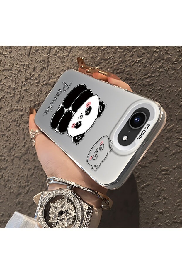 غطاء سيليكون متوافق مع هاتف iPhone 16e بنمط الباندا اللطيف ومقاوم للصدمات - 3