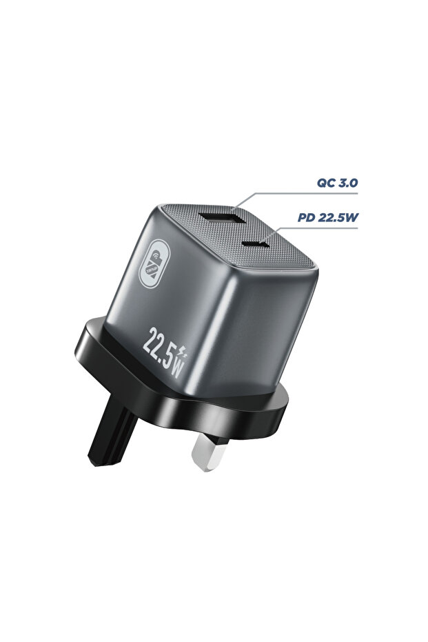 شاحن سريع 22.5W بتقنية PD & QC 3.0 – شحن أقوى في وقت أقل