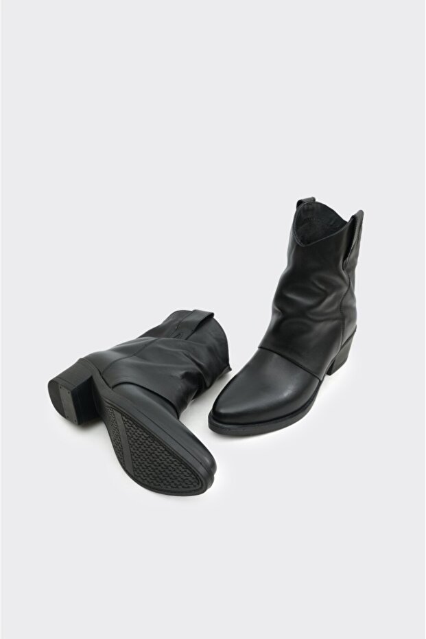 Fermuarsız Hakiki Deri Kadın Bot - 4