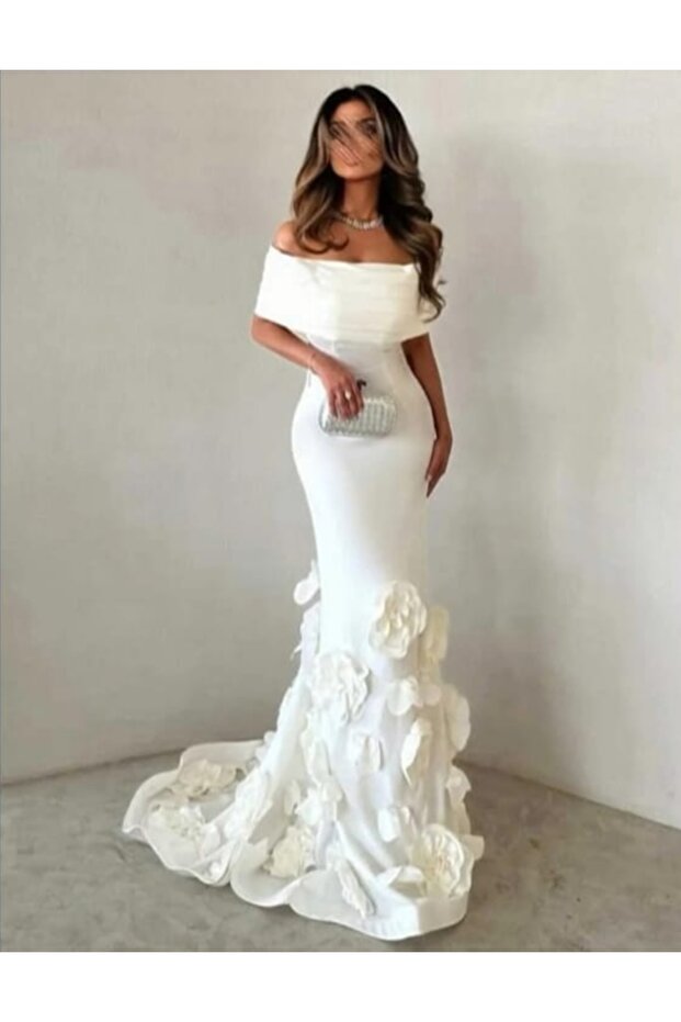 مشاعل ~ فستان سهره ايكرو مميز وراقي ورود بارزه - 3