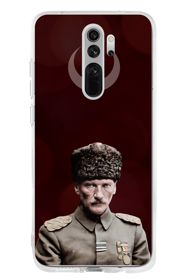 حافظة سيليكون متوافقة مع هاتف Redmi Note 8 Moon Star ورئيس القائد أتاتورك مطبوع