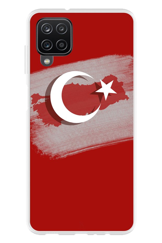 Samsung Galaxy A22-M22-M32 Compatible Turkish Flag with Turkey Map Detail Printed Silicone Case