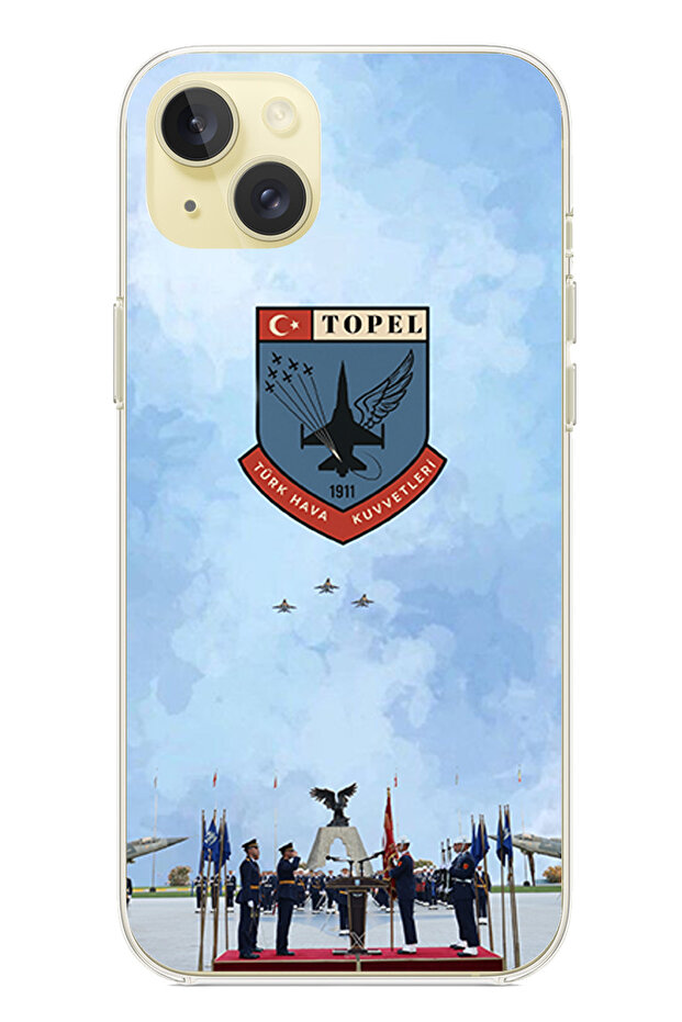 حافظة سيليكون متوافقة مع iPhone 15 PLUS من القوات الجوية التركية مطبوع - 1