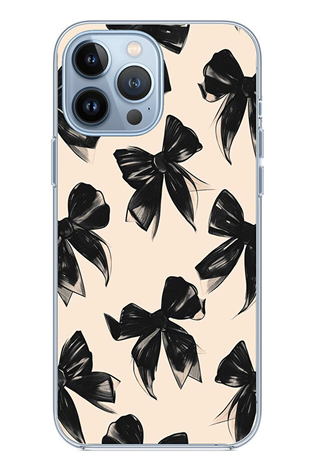 حافظة سيليكون متوافقة مع هاتف iPhone 13 PRO MAX باللون الأسود مطبوع - 1