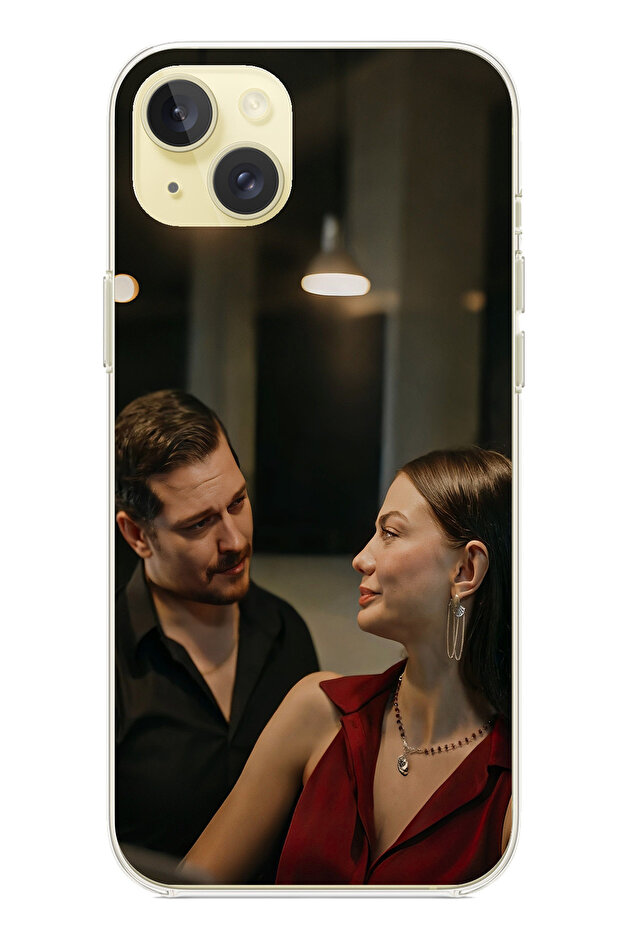 جراب سيليكون متوافق مع هاتف iPhone 15 PLUS - Eşref وNisan مطبوع - 1