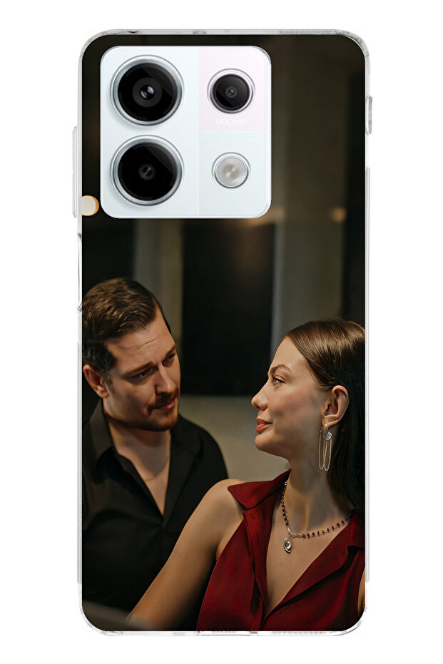 حافظة سيليكون متوافقة مع هاتف Redmi Note 13 PRO 5G - Eşref وNisan مطبوع - 1