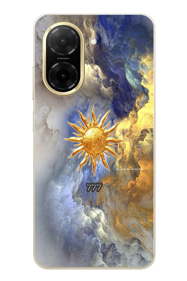 حافظة سيليكون متوافقة مع Redmi A5 777 بتصميم الشمس والسحاب مطبوع - 1