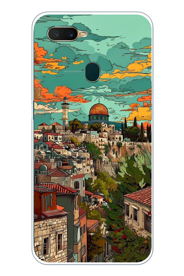 Oppo A5S-Ax7-A12 Compatible Free Palestine and Dome of the Rock Printed Silicone Case