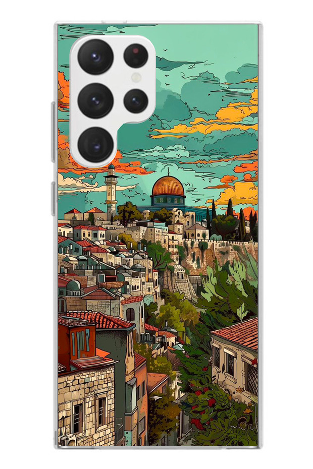 Samsung Galaxy S22 Ultra Compatible Free Palestine and Dome of the Rock Printed Silicone Case