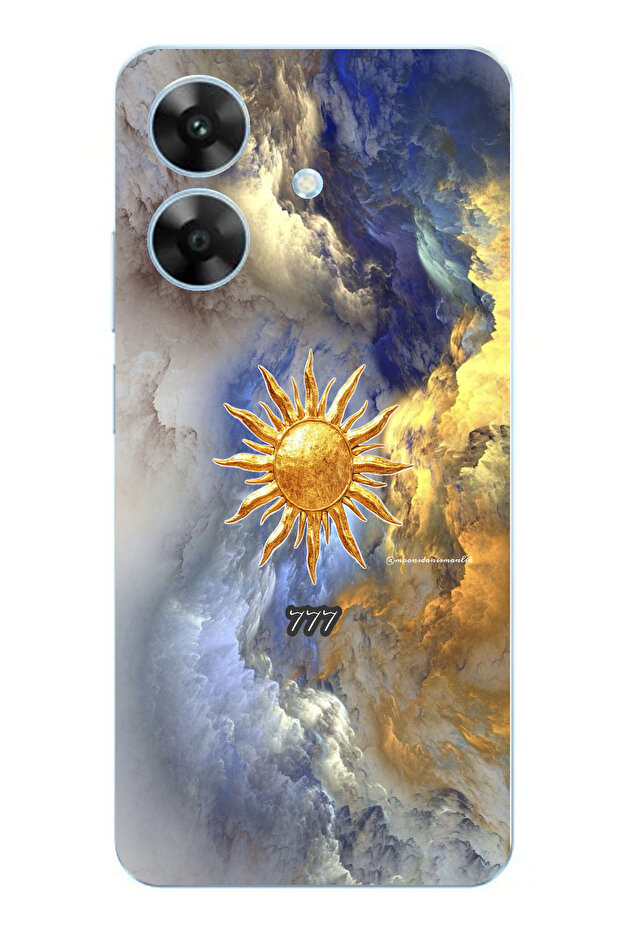 حافظة سيليكون متوافقة مع هاتف Realme Note 60 777 بتصميم الشمس والسحاب مطبوع - 1