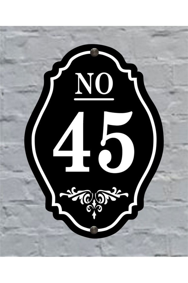 Site- Apartment- Door - Villa - Wall Number 25X18Cm Outdoor Number 45 Kirkbeş