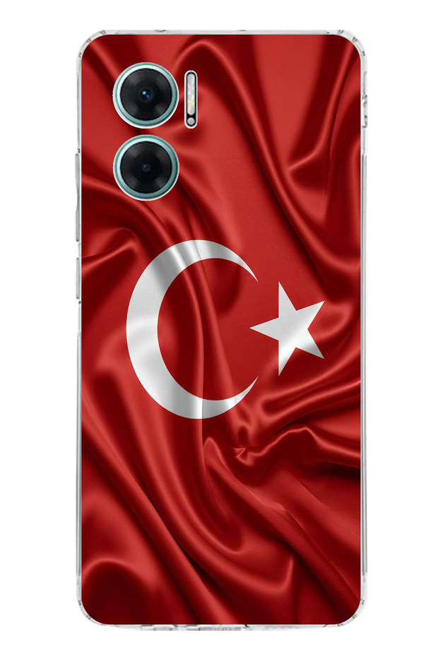 Redmi Note 11E Compatible Turkish Flag Printed Silicone Case - 1