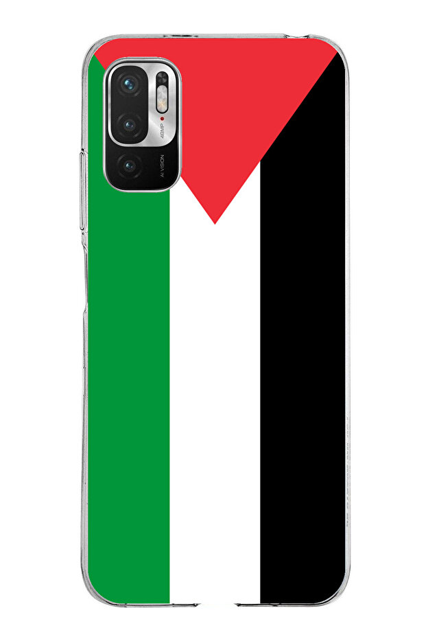 حافظة سيليكون متوافقة مع هاتف Redmi Note 10 5G بعلم فلسطين مطبوع - 1