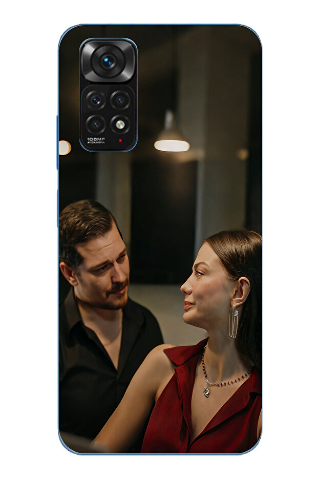 حافظة سيليكون متوافقة مع هاتف Redmi Note 11-11S - Eşref وNisan مطبوع - 1