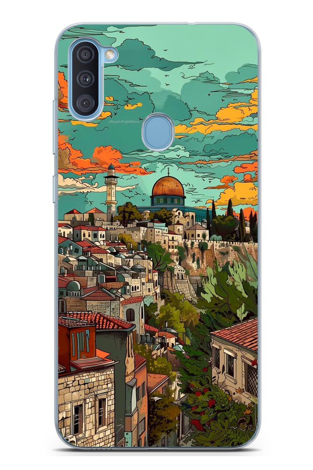 Samsung Galaxy A11-M11 Compatible Free Palestine and Dome of the Rock Printed Silicone Case