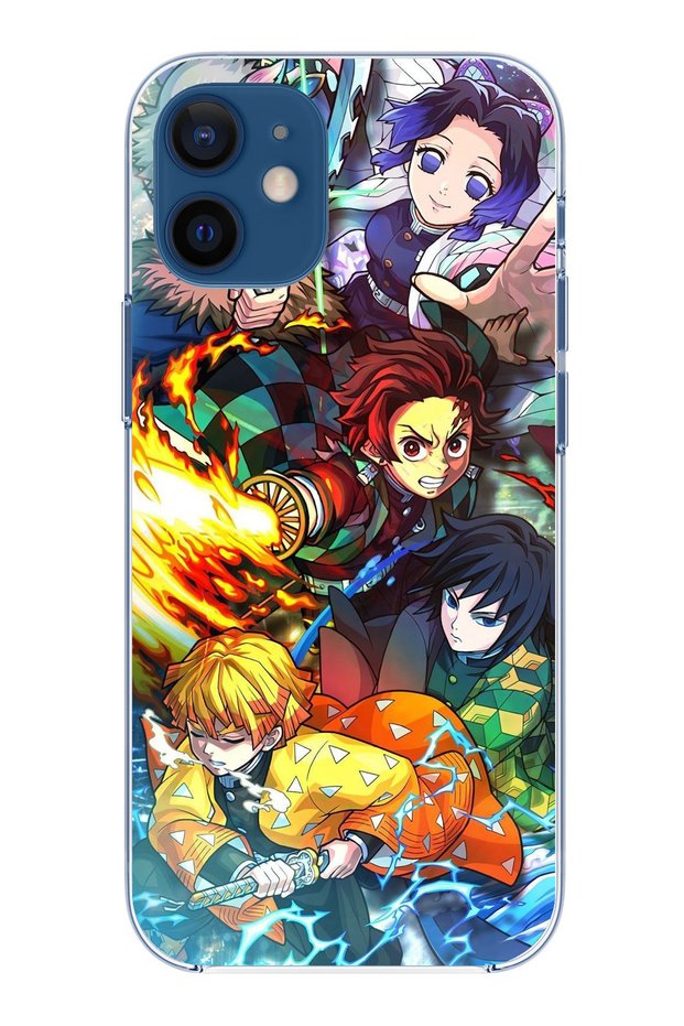 حافظة سيليكون متوافقة مع هاتف iPhone 12 Mini The Demon Slayer: Demon Hunters B مطبوع
